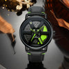 L98 Brand Watch Men'S Fashion Sports Personality Car Hub 360° Rotation Waterproof Leather Male'S Quartz Clock Wristwatch